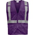 Ironwear Standard Safety Vest w/ Zipper & Radio Clips (Purple/2X-Large) 1284-PRZ-RD-2XL